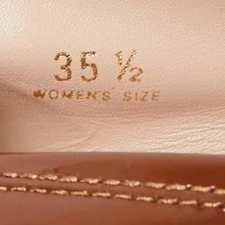 Pre Owned Tod's Size 35.5 Brown Patent Leather Bow Loafers