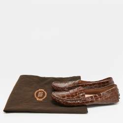 مملوكة مسبقًا حذاء لوفرز تودز غوميني جلد براءة اختراع أخضر مقاس 37