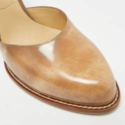 Pre Owned Tod's Size 40 Beige Glossy Leather D'orsay Pumps