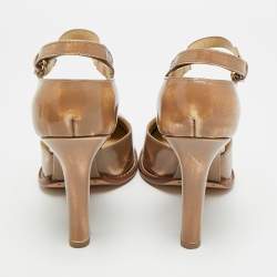 Pre Owned Tod's Size 40 Beige Glossy Leather D'orsay Pumps