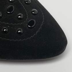 مملوكة مسبقًا Tod's Size 38 Black Suede Studded  Ballet Flats
