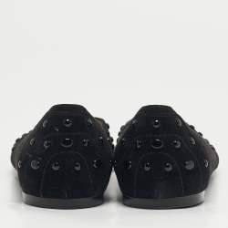 مملوكة مسبقًا Tod's Size 38 Black Suede Studded  Ballet Flats