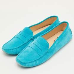 Pre Owned حذاء لوفرز تودز سويدي كحلي مقاس 39.5