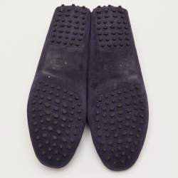 Pre Owned حذاء لوفرز تودز غومينو جلد نوابك أرجواني برباط مقاس 36.5