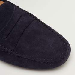 Pre Owned حذاء لوفرز تودز غومينو جلد نوابك أرجواني برباط مقاس 36.5