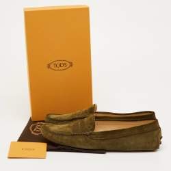 مملوكة مسبقًا حذاء لوفرز تودز غومينو جلد شامواه بني سليب أون مقاس 36.5