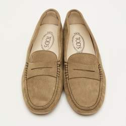 مملوكة مسبقًا حذاء لوفرز تودز غومينو جلد شامواه بني سليب أون مقاس 36.5