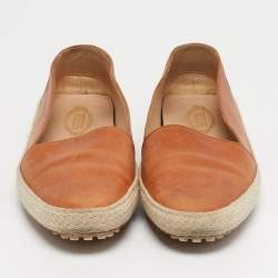 Pre Owned حذاء لوفرز إسبادريل تودز جلد بيج مقاس 38