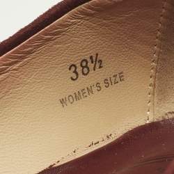 مملوكة مسبقًا حذاء كعب عالي تودز جلد برغندي براءة و سويدي شرابة قوس مقاس 38.5