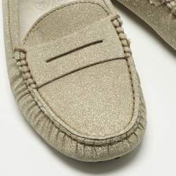مملوكة مسبقًا Tod's Gommino Size 34 Gold Glitter Driver Loafers