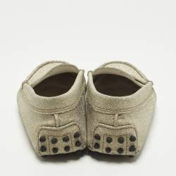 مملوكة مسبقًا Tod's Gommino Size 34 Gold Glitter Driver Loafers