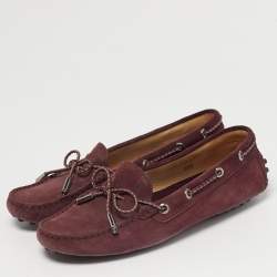 مملوكة مسبقًا Tod's Size 36.5 Purple Suede Driver Loafers