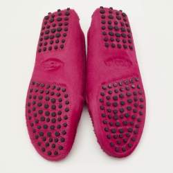 Pre Owned حذاء لوفرز تودز سويدي فيروزي بمقدمة مفتوحة مقاس 38