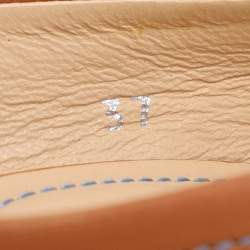 Pre Owned Tod's Size 37 Brown Patent Leather Peep Toe Pumps