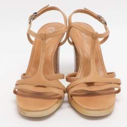 مملوكة مسبقًا صندل تودز تي ستراب جلد بني مقاس 37