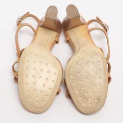 مملوكة مسبقًا صندل تودز تي ستراب جلد بني مقاس 37