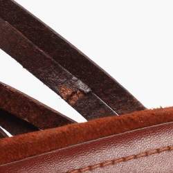 Pre Owned صندل سلايد تودز جلد بني بسيور مقاس 38