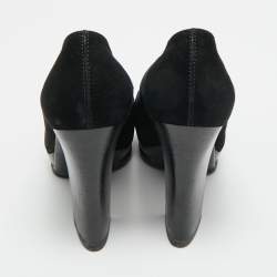 Pre Owned حذاء كعب عالي تودز جلد برغندي براءة و سويدي شرابة قوس مقاس 38.5