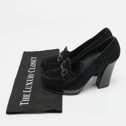 Pre Owned حذاء كعب عالي تودز جلد برغندي براءة و سويدي شرابة قوس مقاس 38.5