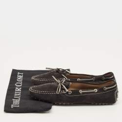 مملوكة مسبقًا حذاء تودز لوفر فيونكة سويدي بني مقاس 37.5