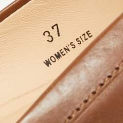 Pre Owned Tod's Tassel Detail Size 37 Brown Leather Fringe Loafer Pumps