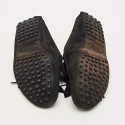 Pre Owned Tod's Size 38 Black Suede Tassel Fringe Mules