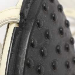 Pre Owned صندل تودز جلد لامع كريم بحزام حول الكاحل مقاس 37