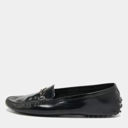 Pre Owned Tod's City Gommino Size 41 Black Leather Loafers
