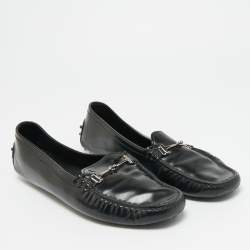 Pre Owned Tod's City Gommino Size 41 Black Leather Loafers