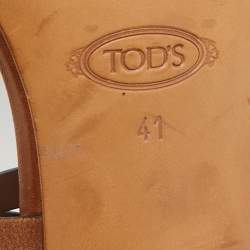 مملوكة مسبقًا Tod's Buckle Detail Size 41 Brown Leather Ankle Strap Sandals