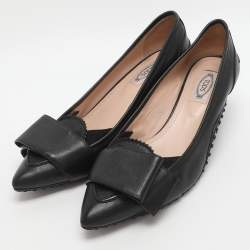 مملوكة مسبقًا Tod's Size 38.5 Black Leather Pumps