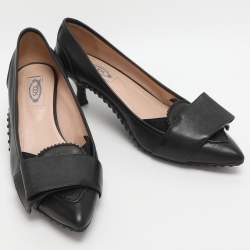 مملوكة مسبقًا Tod's Size 38.5 Black Leather Pumps