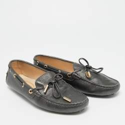 مملوكة مسبقًا Tod's Size 38 Black Leather Bow Slip On Loafers