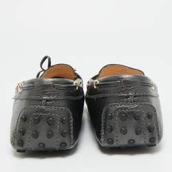 مملوكة مسبقًا Tod's Size 38 Black Leather Bow Slip On Loafers