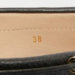 مملوكة مسبقًا Tod's Size 38 Black Leather Bow Slip On Loafers