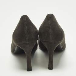 Pre Owned Tod's Size 41 Grey Suede Stud Embellished Pumps