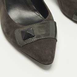 Pre Owned Tod's Size 41 Grey Suede Stud Embellished Pumps