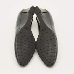 مملوكة مسبقًا حذاء كعب عالي تودز جلد لامع أزرق داكن مقاس 41