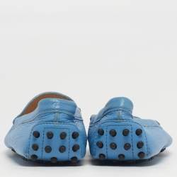 Pre Owned Tod's Gommino Size 38.5 Blue Suede Loafers