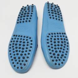 Pre Owned Tod's Gommino Size 38.5 Blue Suede Loafers