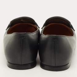 مملوكة مسبقًا Tod's Size 36 Black Leather Chain Detail Ballet Flats