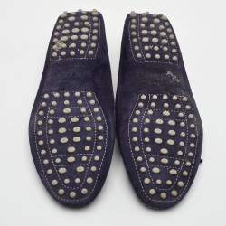 مملوكة مسبقًا حذاء لوفر تودز سويدي أزرق كحلي ربطة مقاس 36