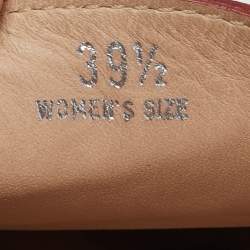 Pre Owned حذاء لوفرز تودز جلد لامع منقوش بالأحمر مقاس 39.5