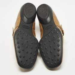 Pre Owned حذاء لوفرز تودز مونك ستراب جلد بني مقاس 39