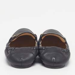 Pre Owned Tod's Double T Size 36.5 Black Leather Loafers