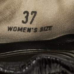 Pre Owned Tod's Tassels Size 37 Brown/Black Suede and Patent Leather Scrunch Ballet Flats