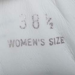 Pre Owned حذاء رياضي تودز جلد وترتر أبيض لامع/ذهبي بعنق منخفض مقاس 39