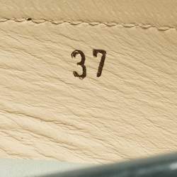 Pre Owned Tod's Size 37 Green Patent Leather Driver Buckle Detail Loafers