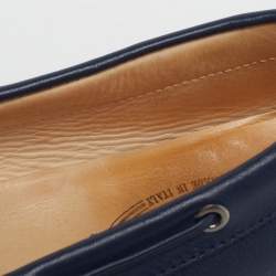 Pre Owned Tod's Size 40 Navy Blue Leather Driver Loafers