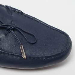 Pre Owned Tod's Size 40 Navy Blue Leather Driver Loafers